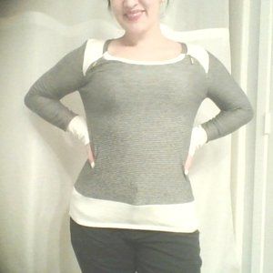 Ivanka Trump Pin strip zipper top